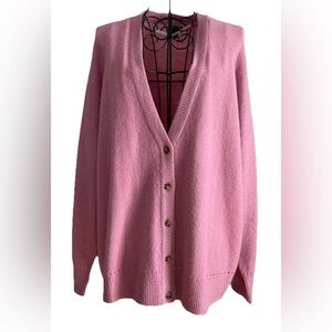 Torrid Vegan Cashmere Pink V Neck Cardigan Sweater Button Front Plus Size 2 / 2X